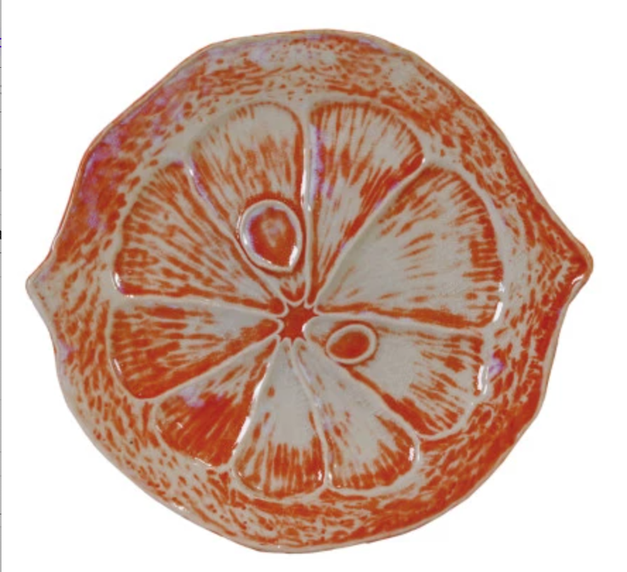Stoneware Citrus Shaped Plate, 3 Colors