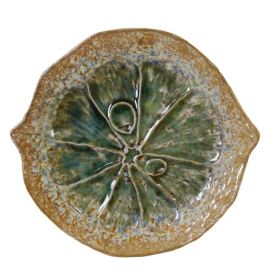 Stoneware Citrus Shaped Plate, 3 Colors