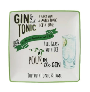 Plate with Cocktail Recipe