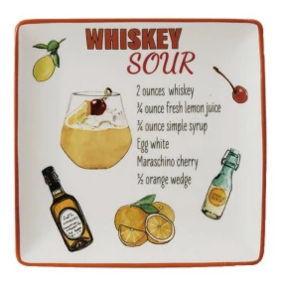 Plate with Cocktail Recipe