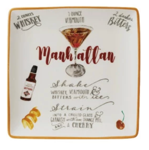 Plate with Cocktail Recipe