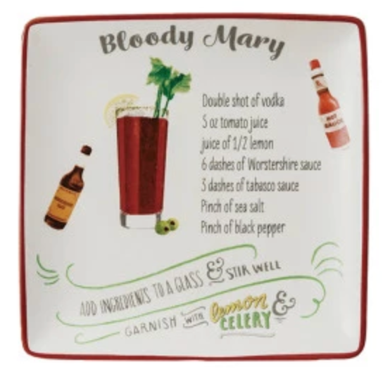 Plate with Cocktail Recipe