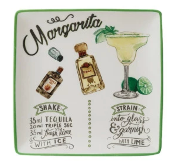 Plate with Cocktail Recipe