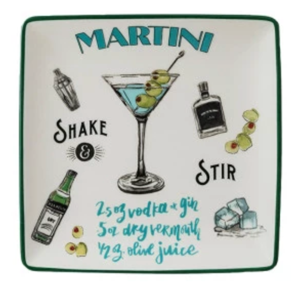 Plate with Cocktail Recipe