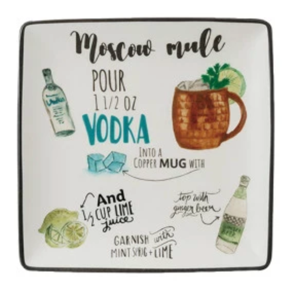 Plate with Cocktail Recipe