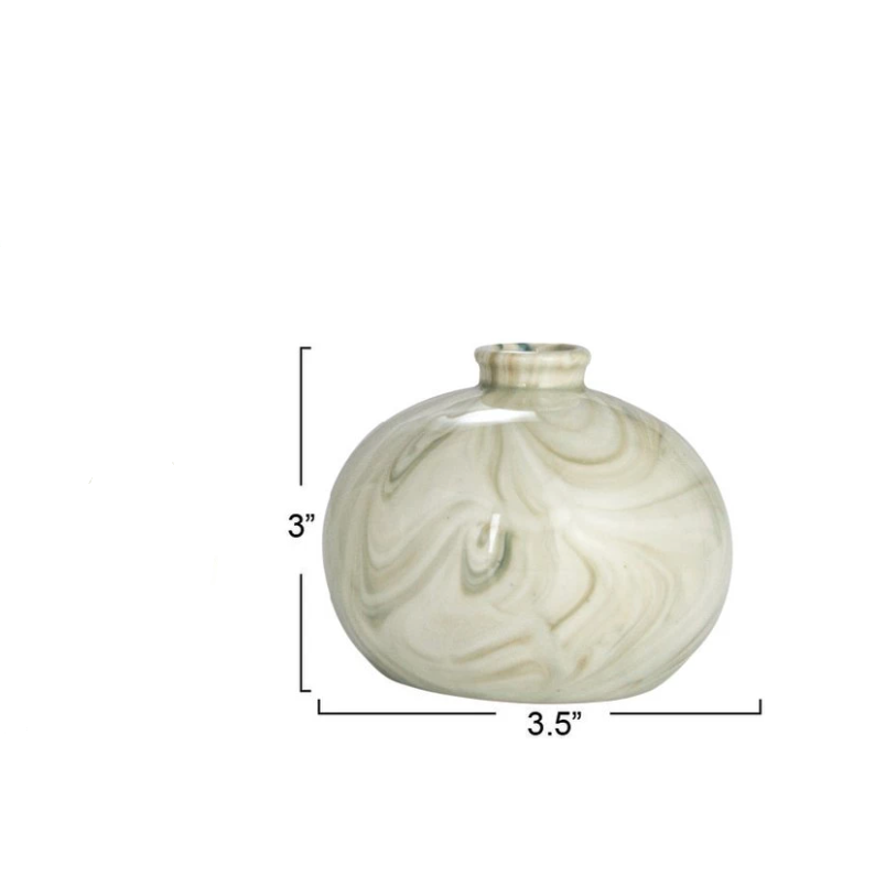 Stoneware Vases with Marbled Design