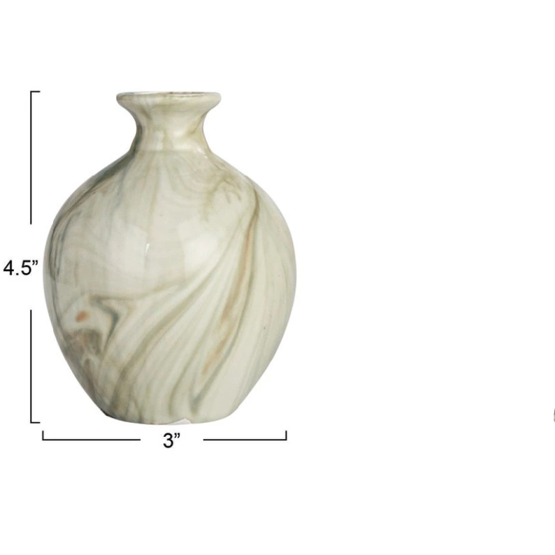 Stoneware Vases with Marbled Design