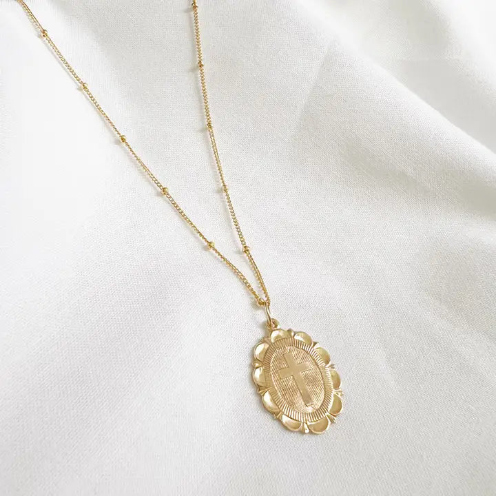 Faith Religious Cross Necklace Gold Filled