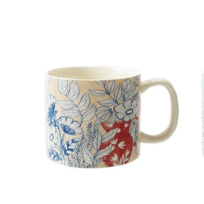 Stoneware Mug with Flowers
