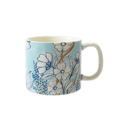 Stoneware Mug with Flowers