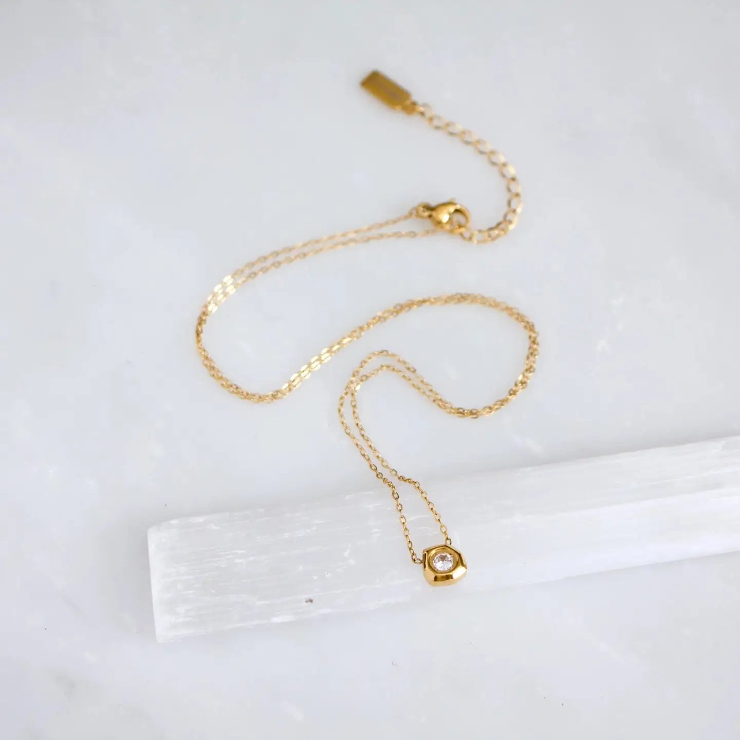 Zircon Geometric Nugget Necklace