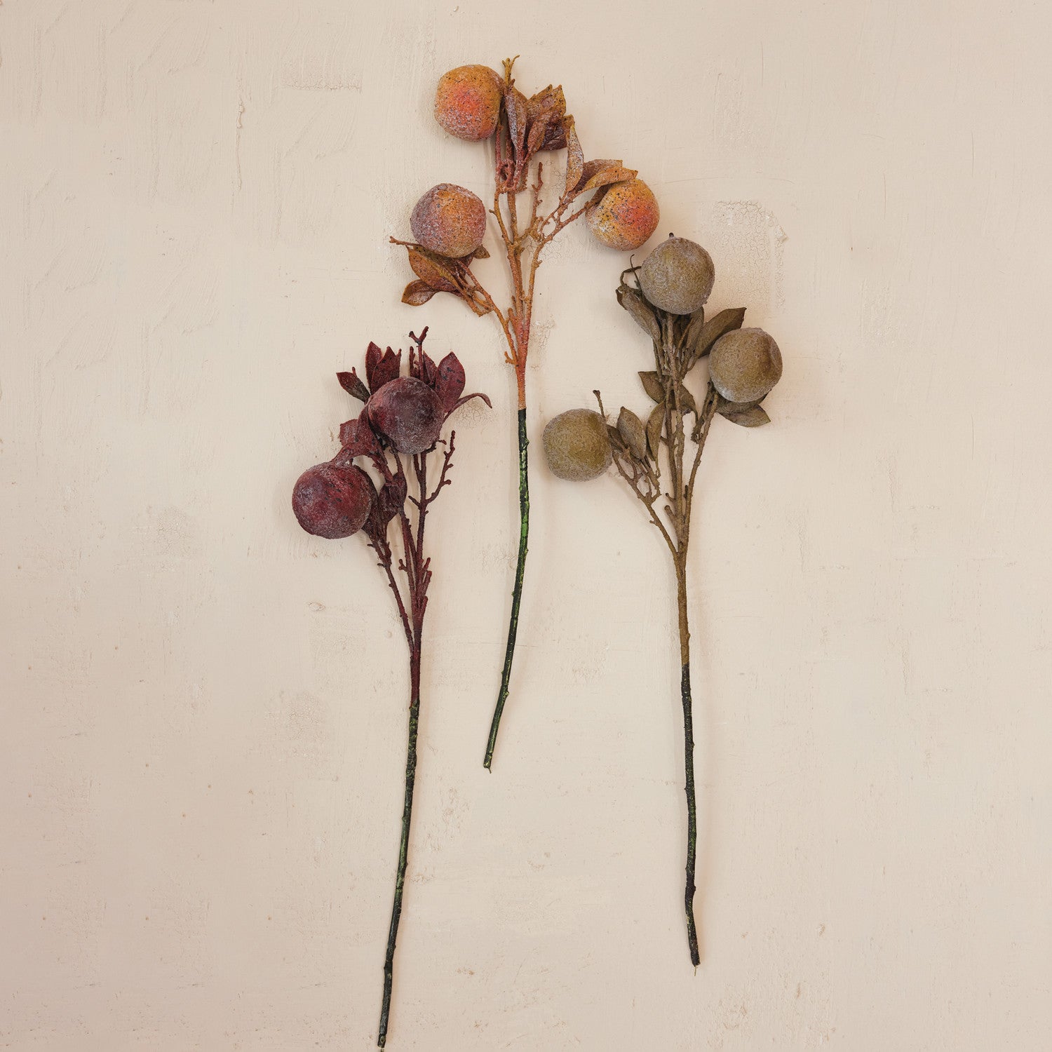 Faux Crab Apple Stem, Distressed Finish