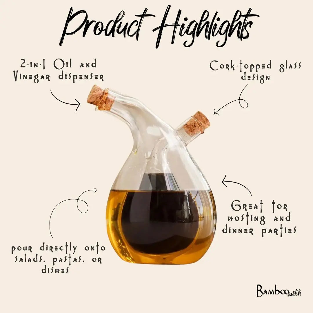 Glass Oil & Vinegar Cruet Dispenser