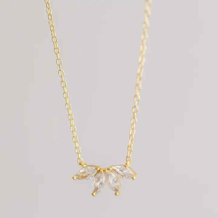 Gold Crystal Flower Necklace