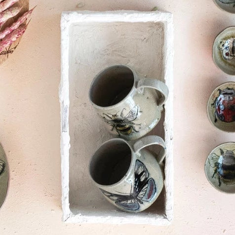 Stoneware Mug with Insect/Bird, 4 Styles