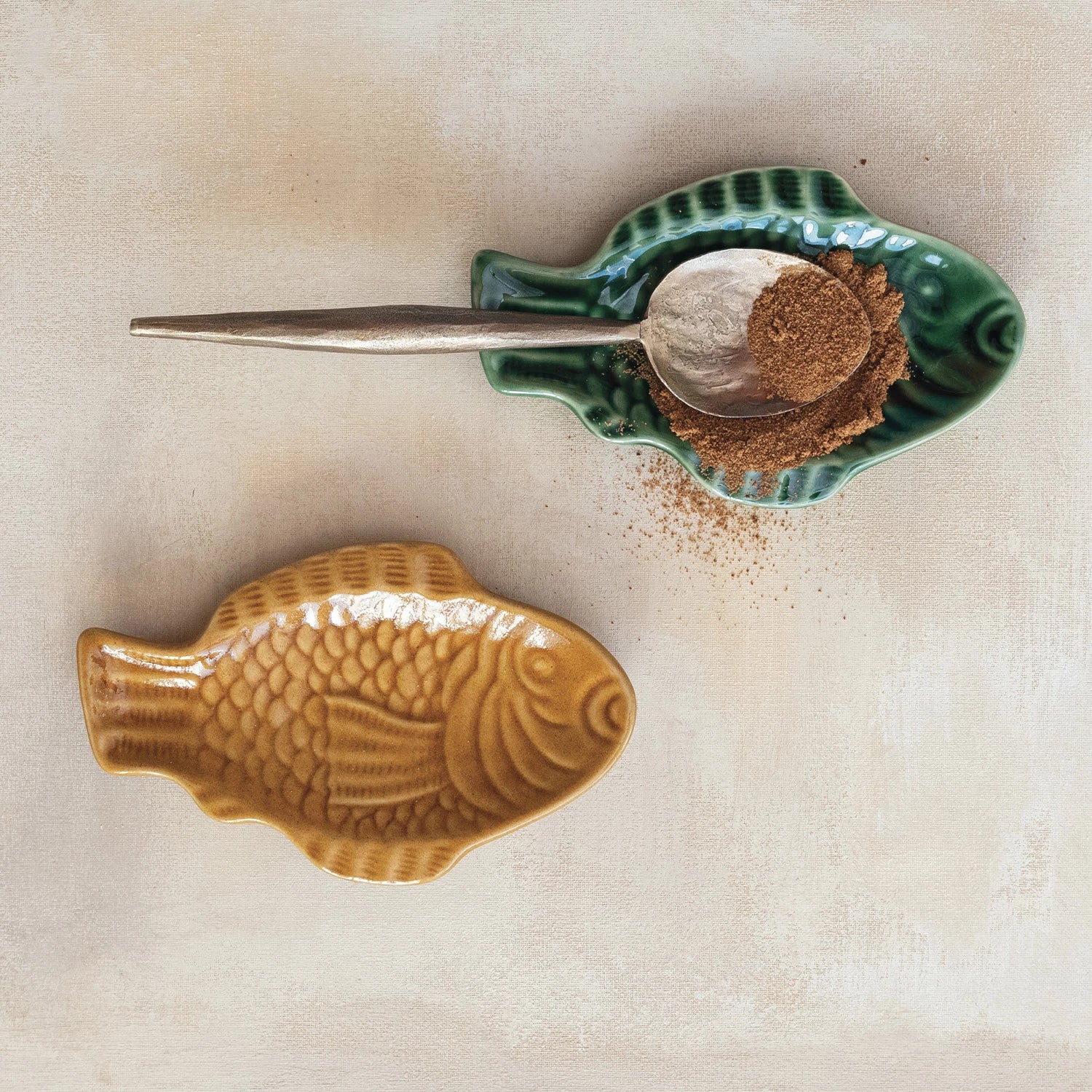 Stoneware Fish Shaped Dish, 2 Colors