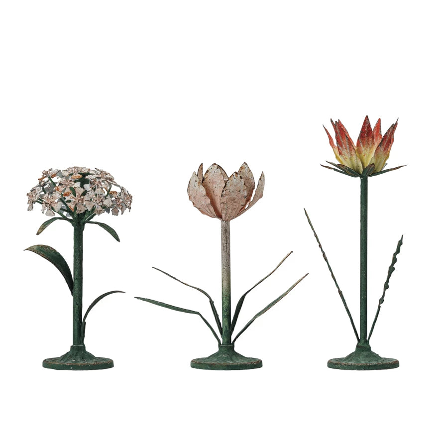 Floral Vintage Toleware Taper Holder