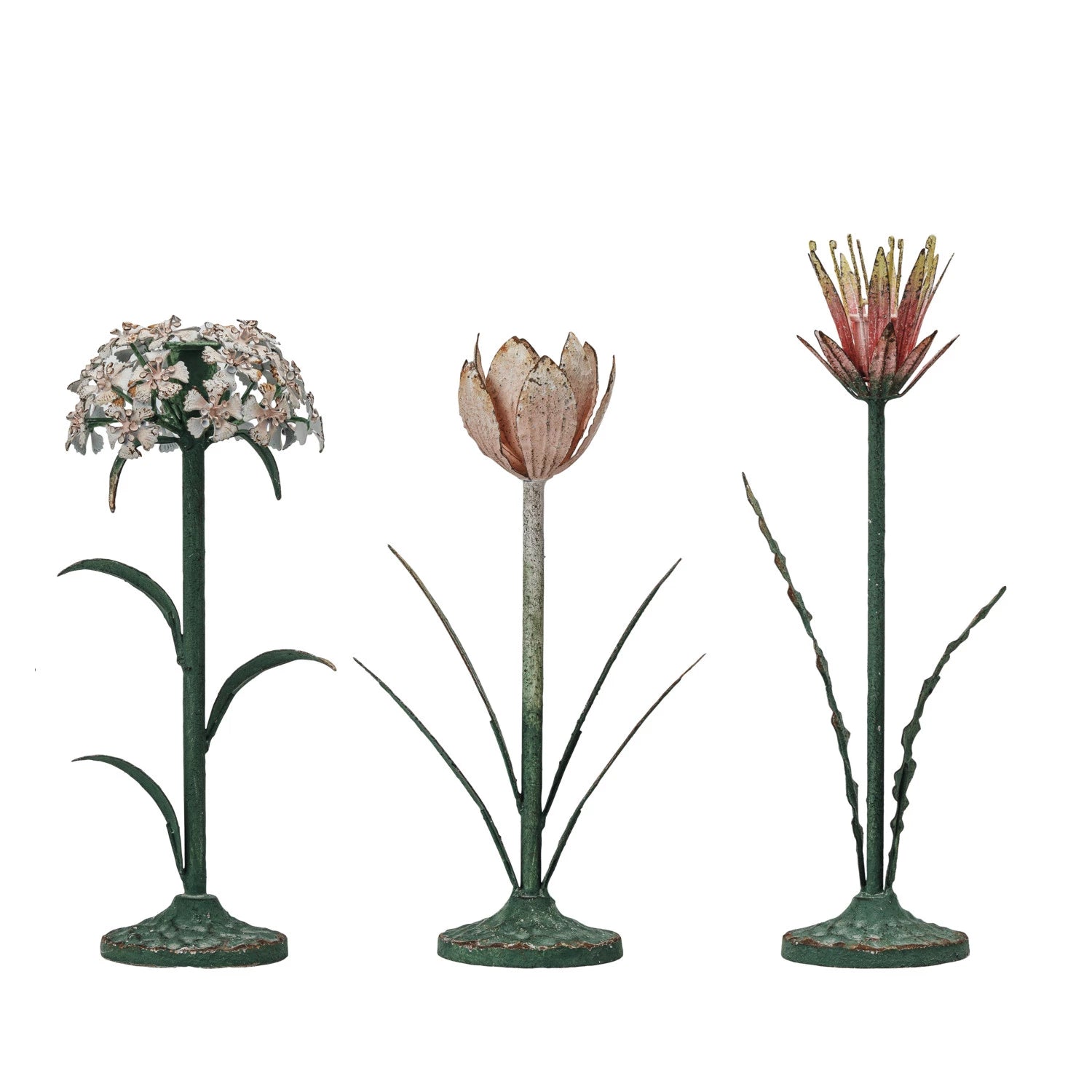 Floral Vintage Toleware Taper Holder