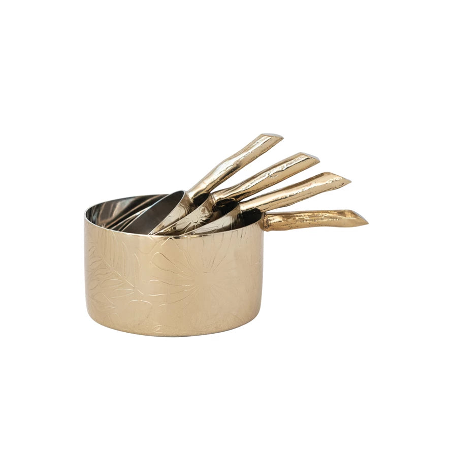 Gold Embossed Measuring Cups with Twig Shaped Handles