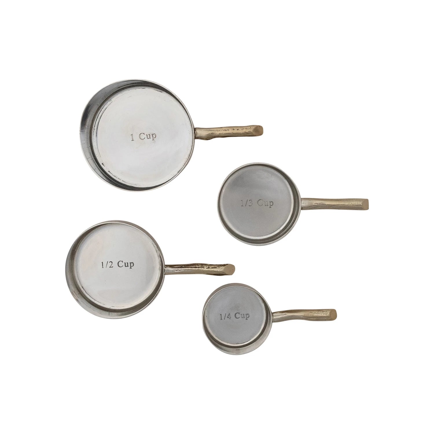 Gold Embossed Measuring Cups with Twig Shaped Handles