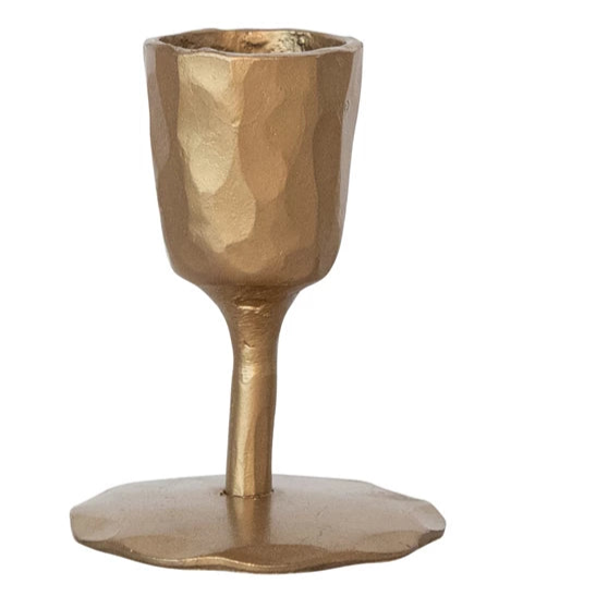 Hand-Forged Cast Iron Taper Holder with stem, 2 Finishes