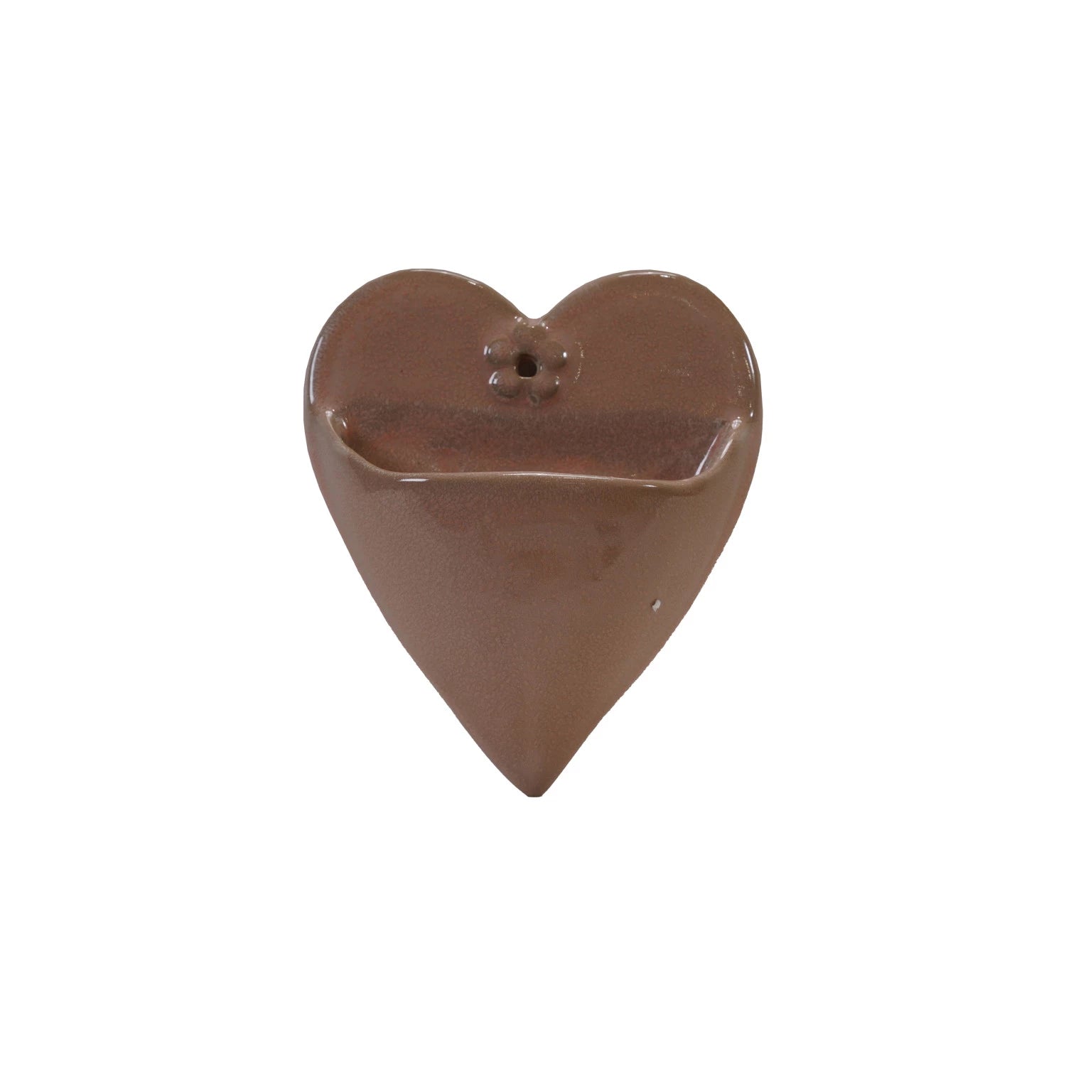 Pink Stoneware Heart Shaped Wall Planter