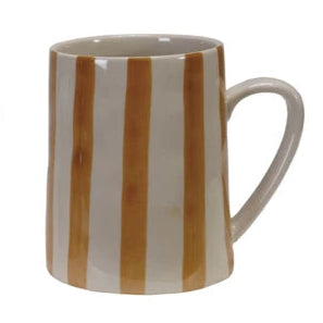 Hand-Painted Stripe Stoneware Mug
