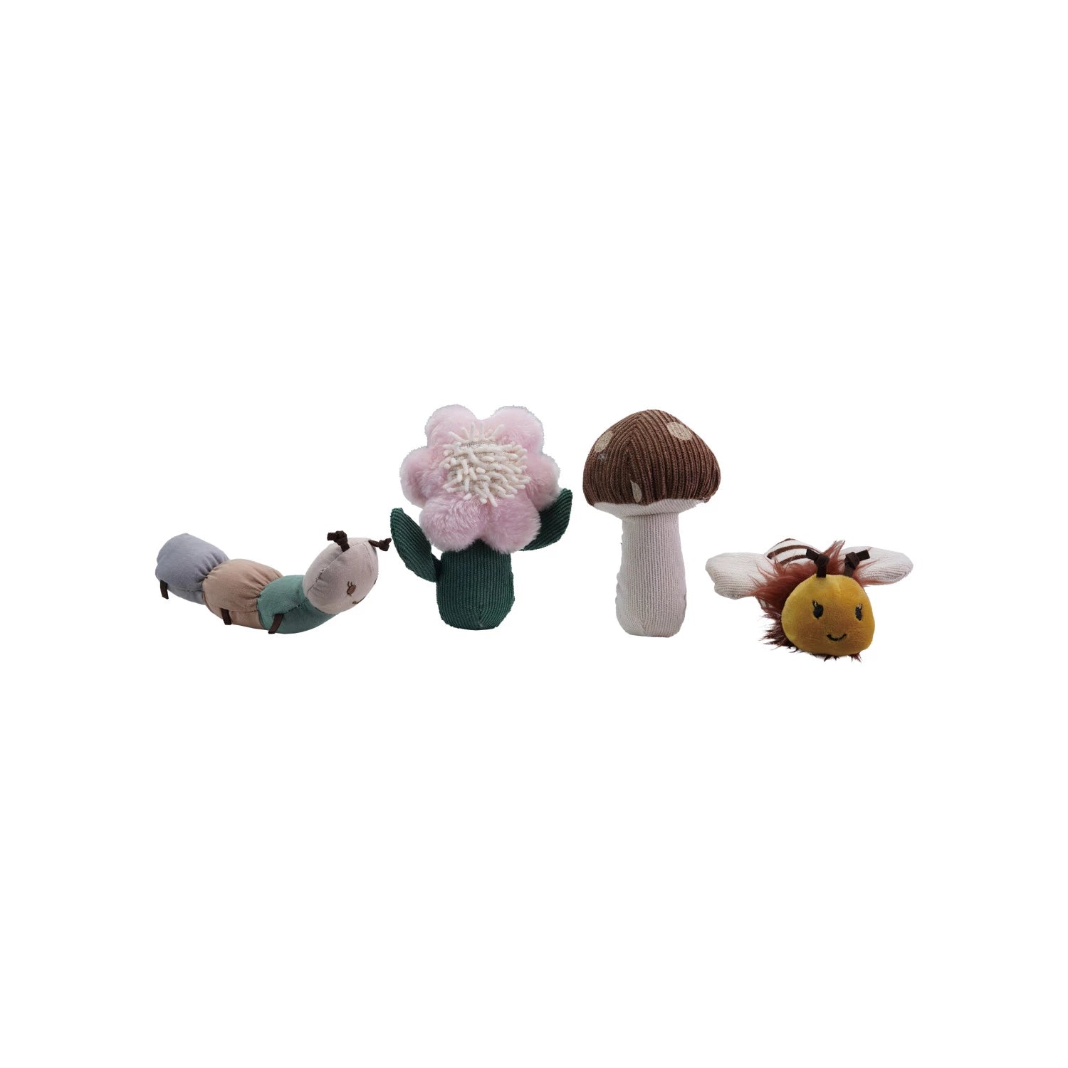 Fabric Leaf Pocket with Flower, Caterpillar, Bee, Mushroom