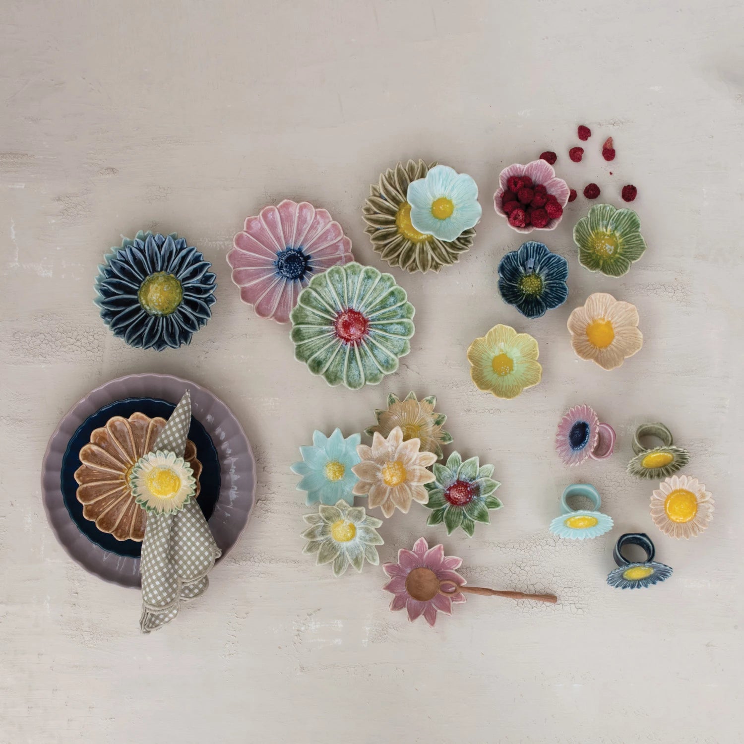 Flower Shaped Bowl, Reactive Glaze