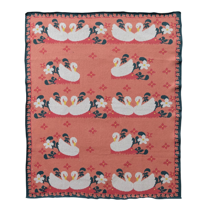 Swan Knit Baby Blanket