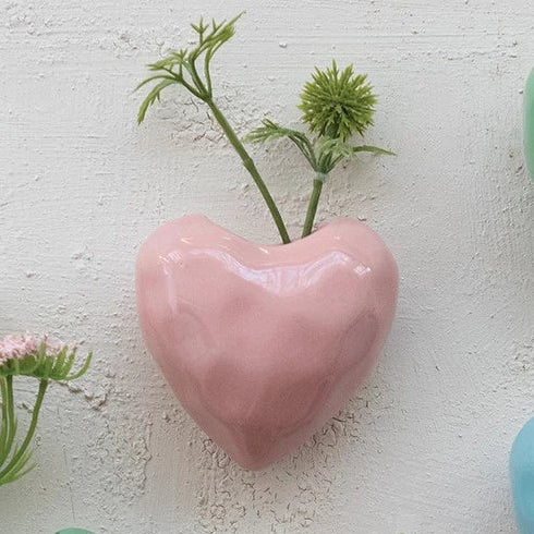 Stoneware Heart Organic Shaped Mini Vase with Magnet