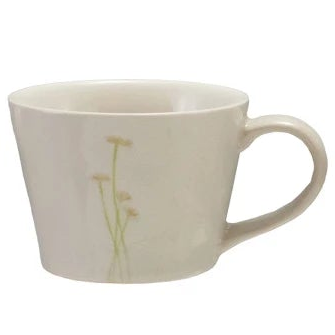 Debossed Stoneware Mug with Botanicals