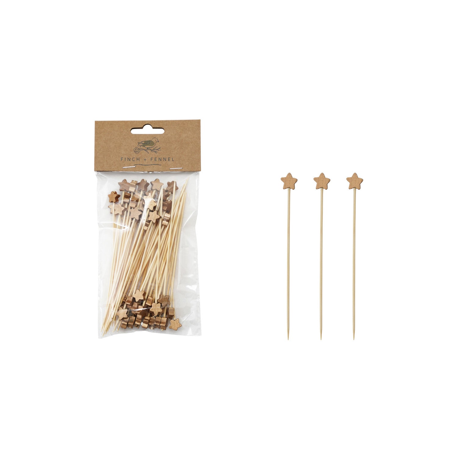 Bamboo Single Use Skewers with Shaped Handles