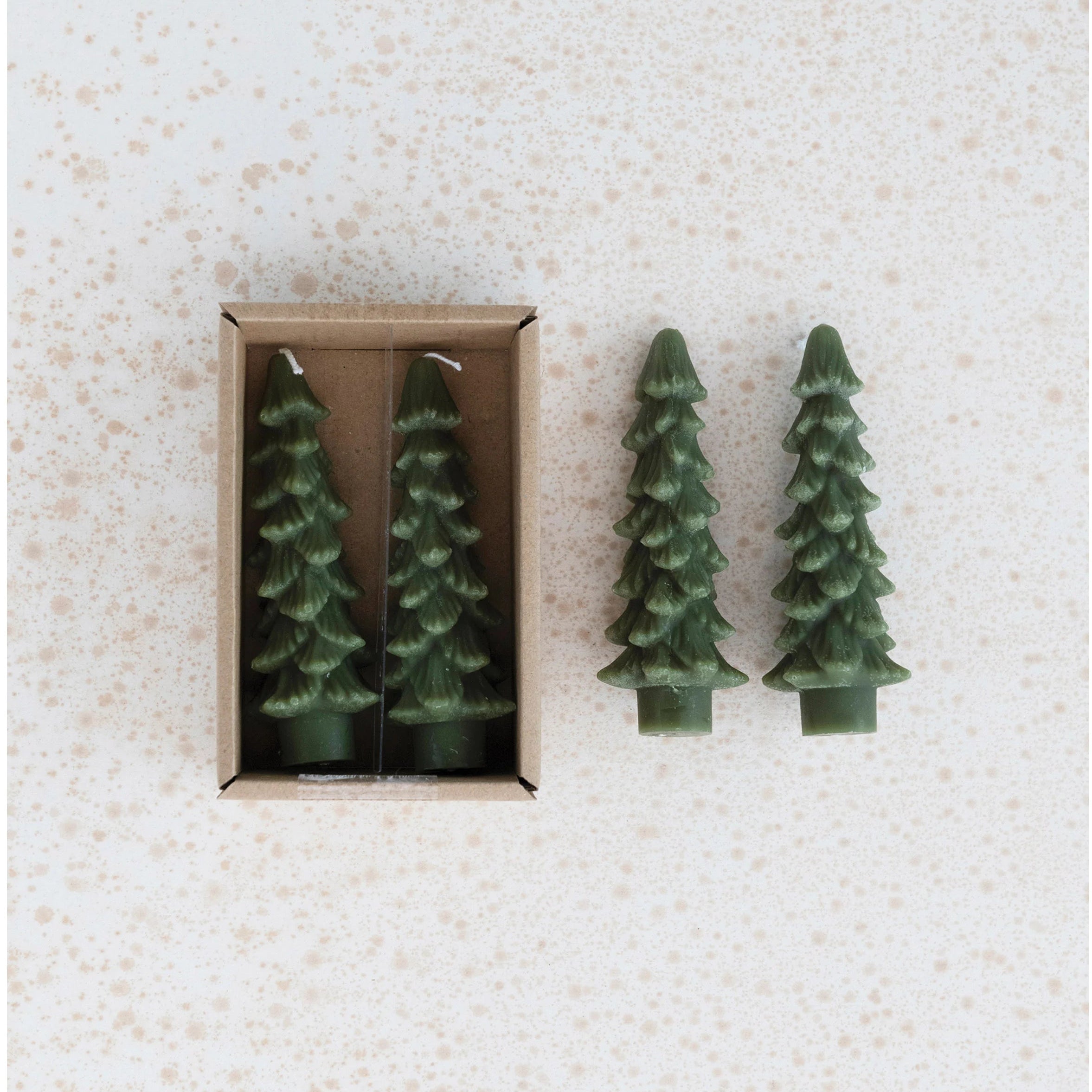 Tree Shaped Taper Candles Set of 2