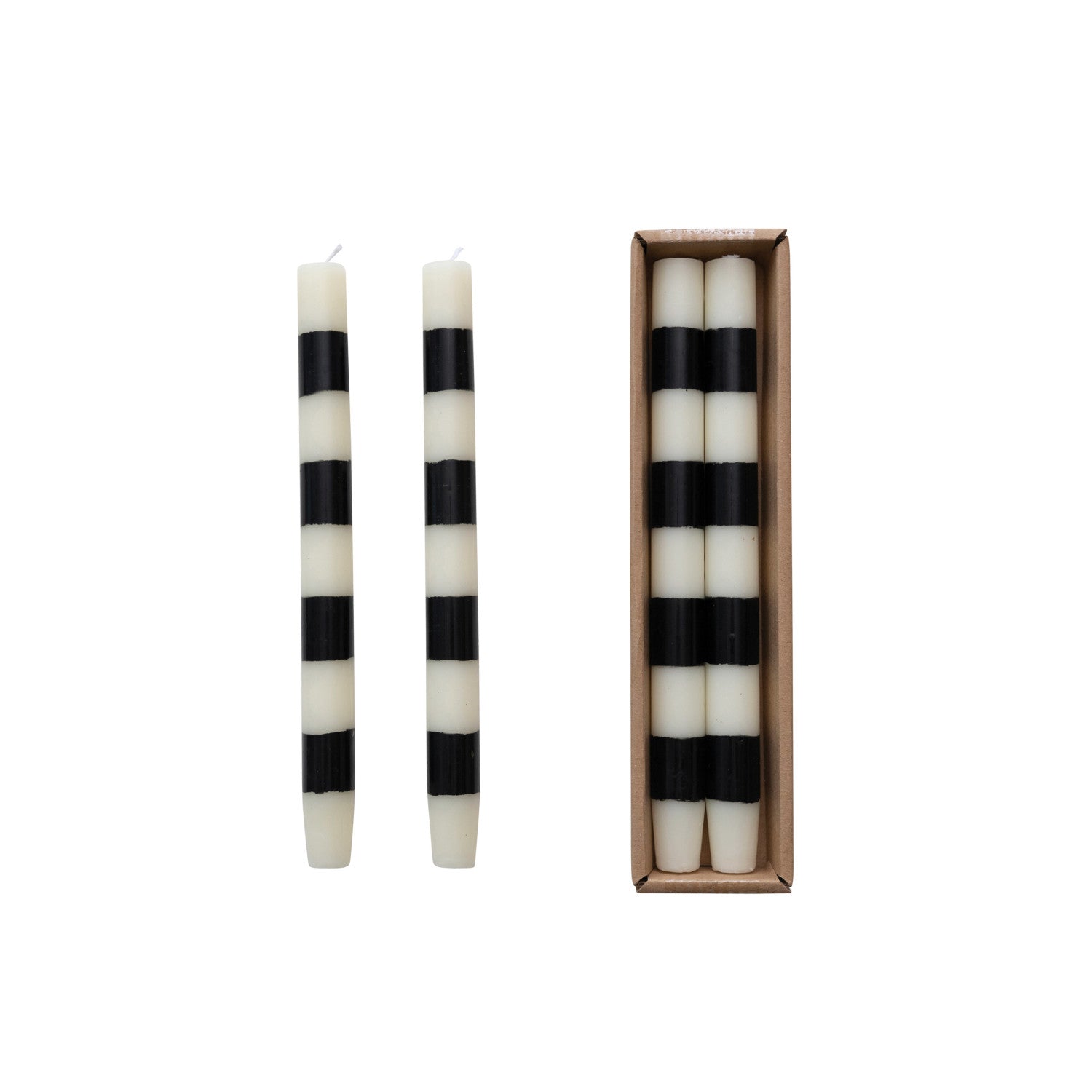 Striped 10"H Taper Candles in Box