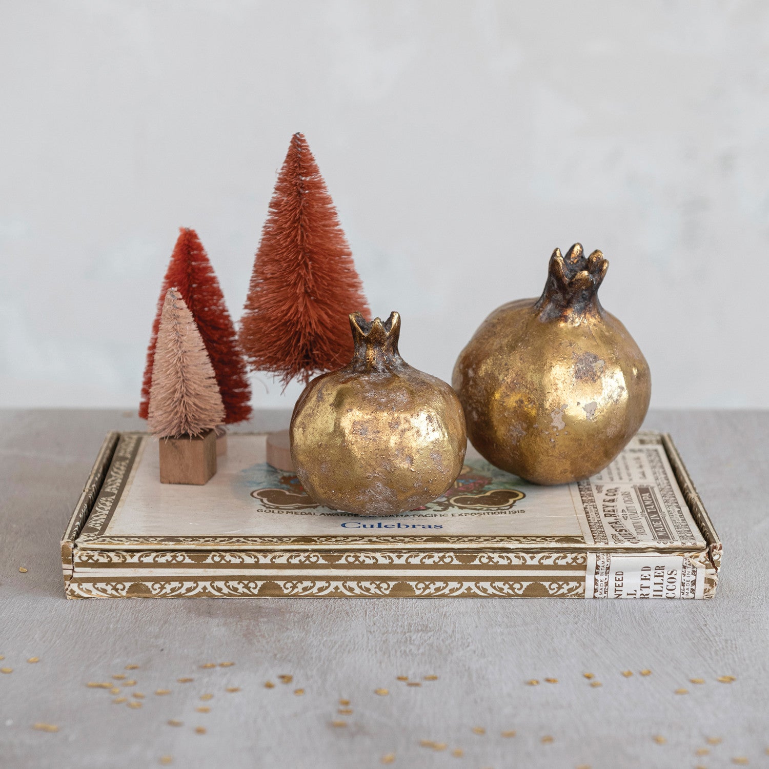 Antique Gold Finish Pomegranate