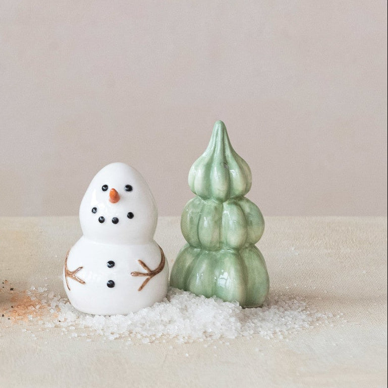 Snowman & Tree Salt & Pepper Shakers