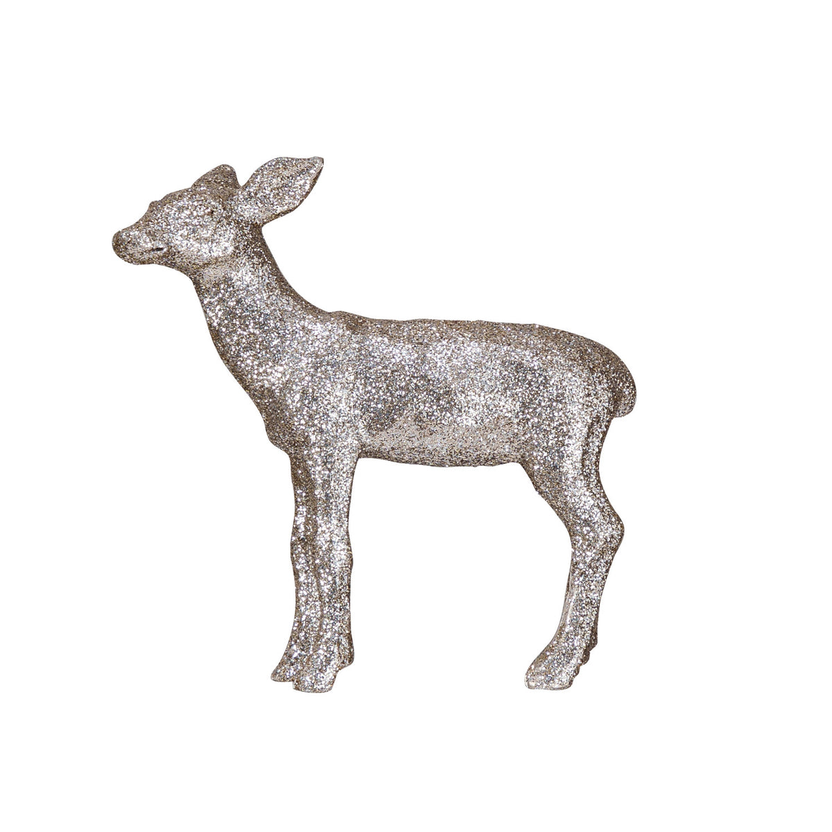 Resin Deer with Glitter, Silver Finish