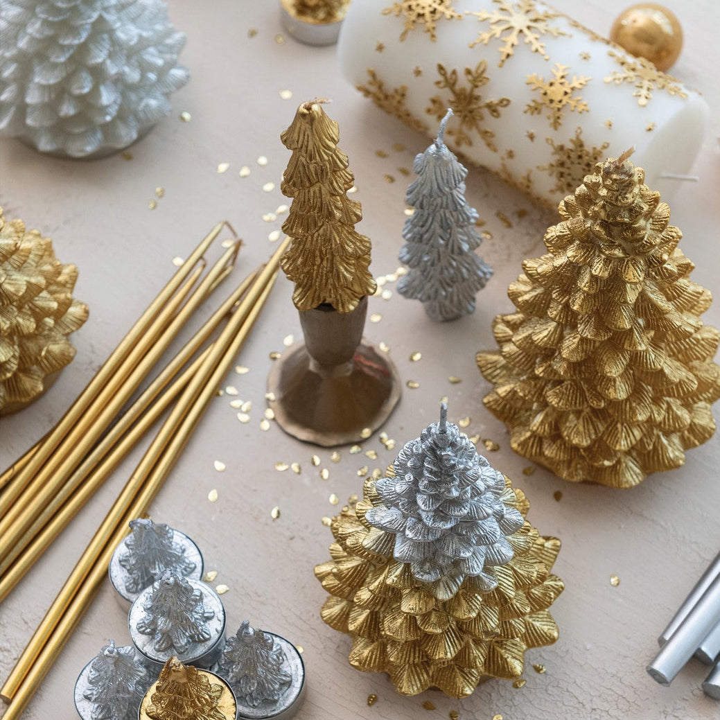 Tree Shaped Taper Candles Set of 2