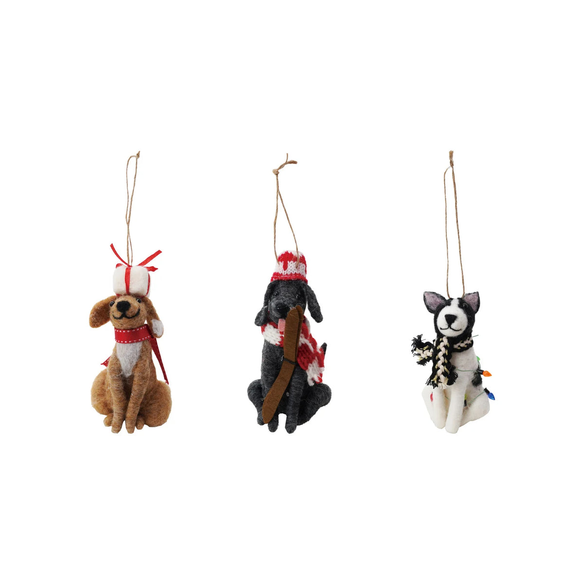 Handmade Wool Felt Dog Ornament