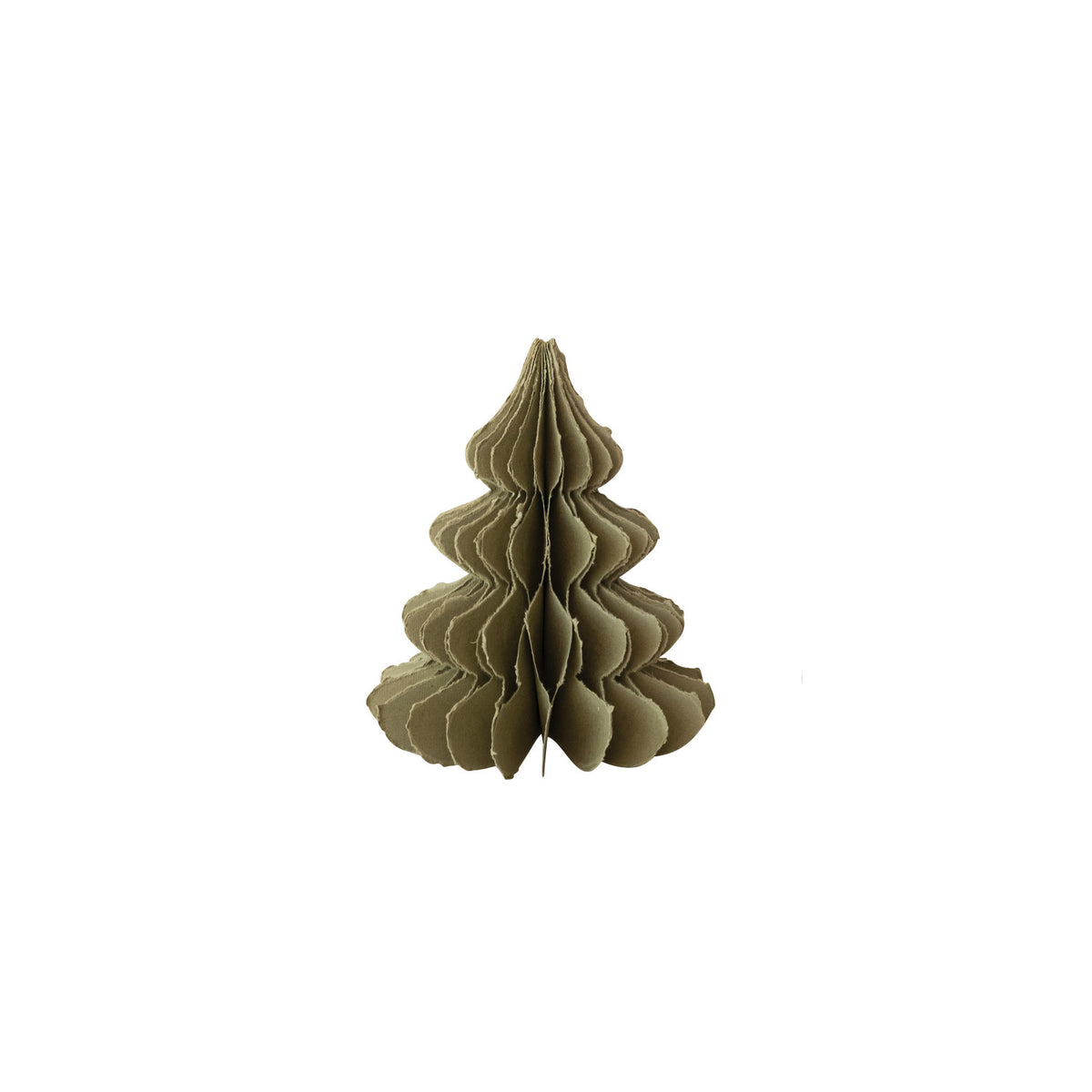 Olive Color Handmade Recycled Paper Folding Honeycomb Tree with Torn Edges
