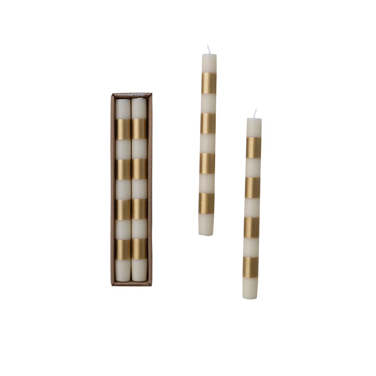 Striped 10"H Taper Candles in Box