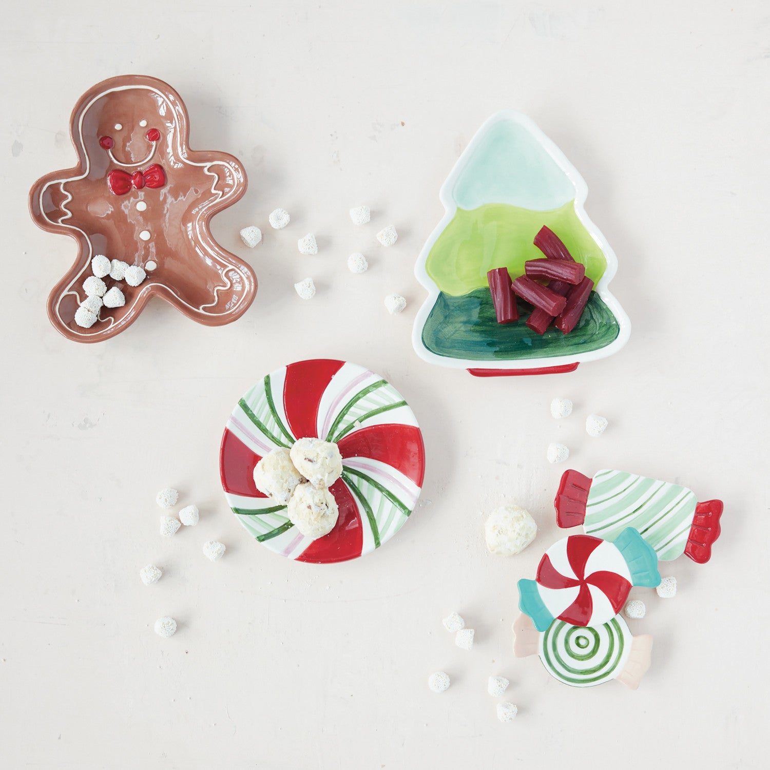 Hand-Painted Ceramic Candy Striped Plate
