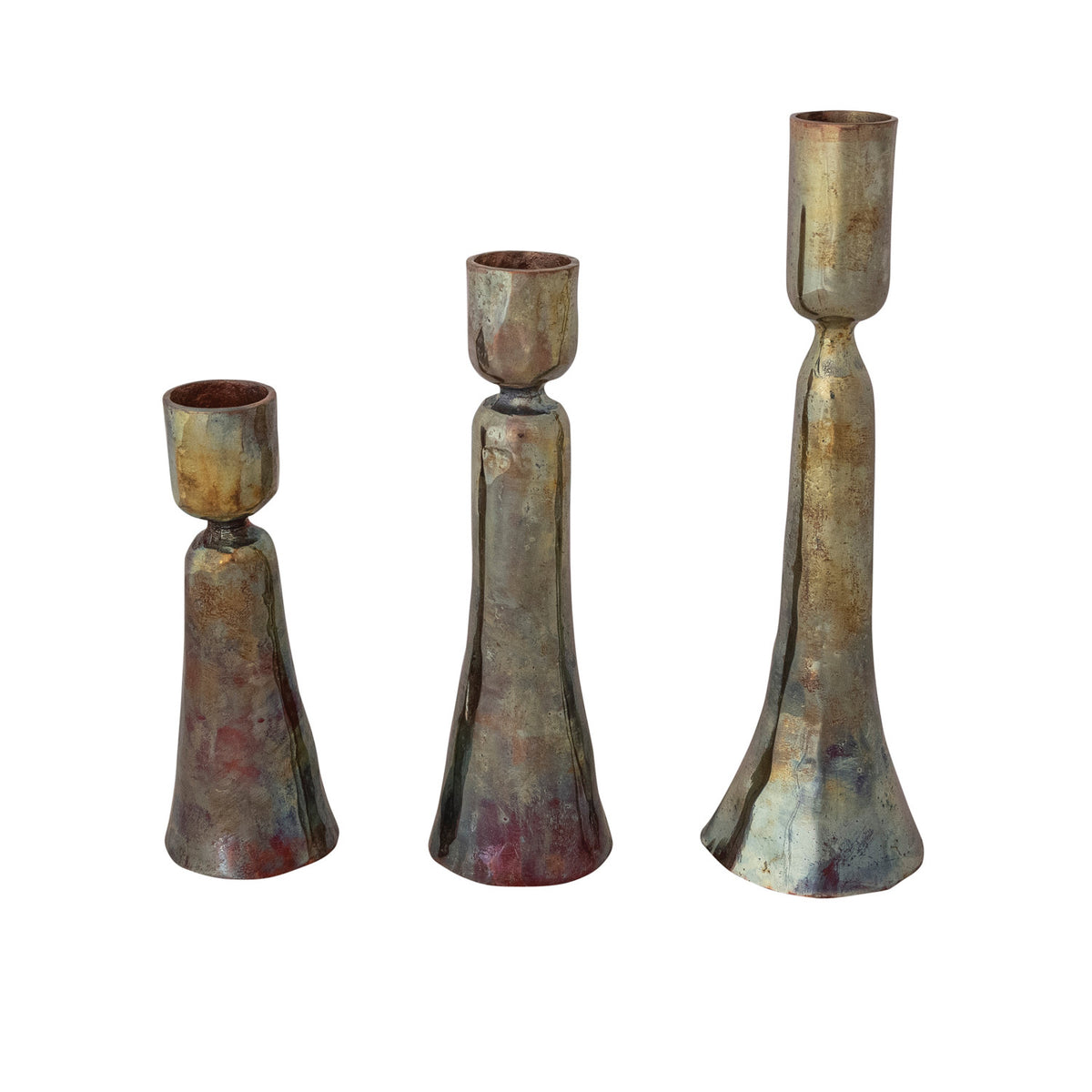 Burnt Copper Hand-Forged Iron Taper Holder