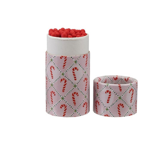 Safety Matches in Tube Matchbox with Holiday Pattern