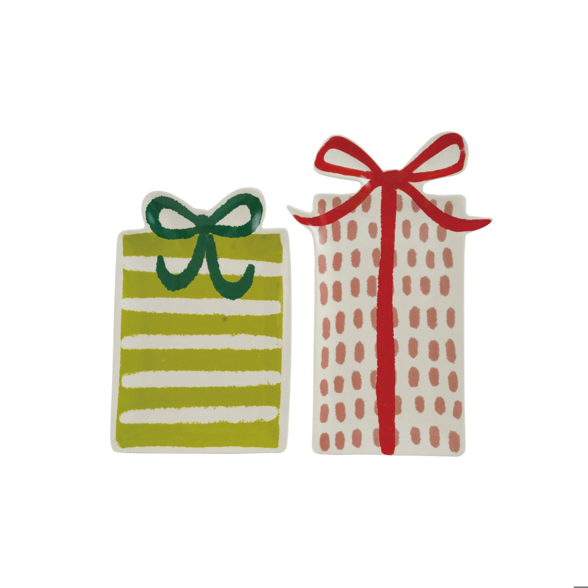 Gift Shaped Plates with Patterns & Bows