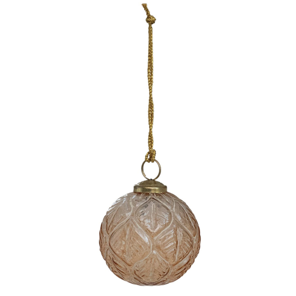 Bluch Color Embossed Glass Ball Ornament
