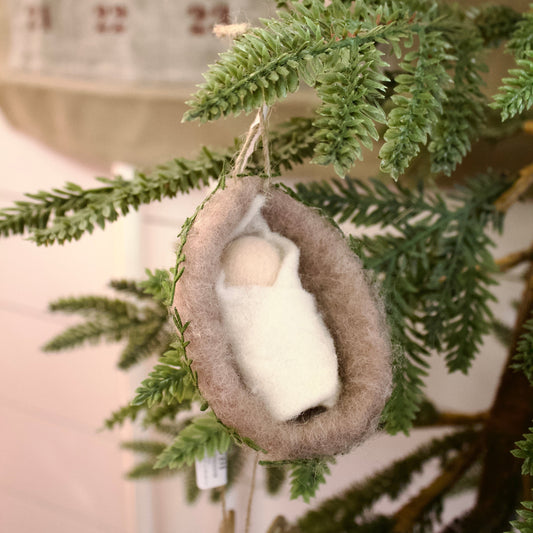 Wool Felt Baby Jesus Ornament