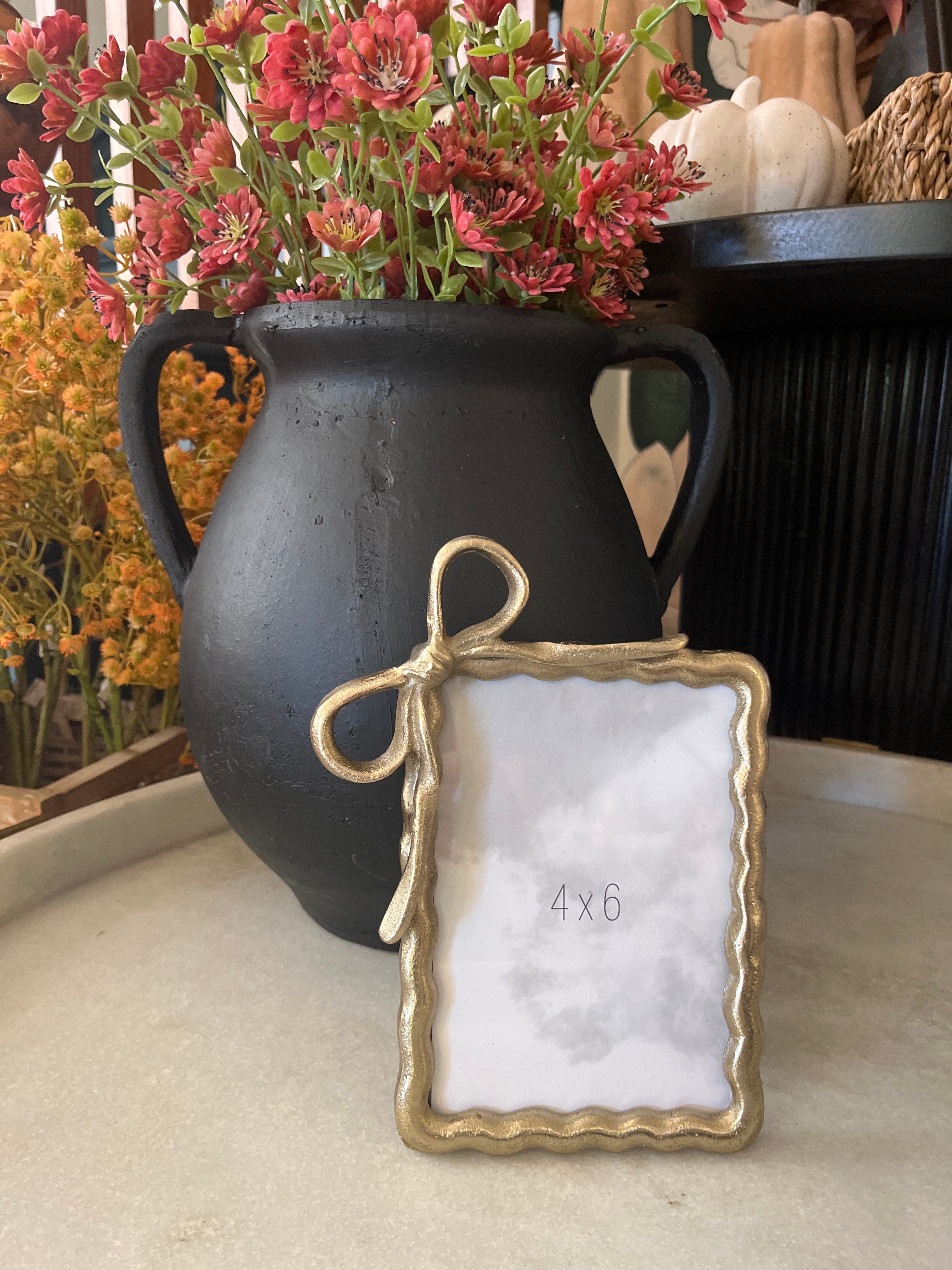 Gold Ribbon Photo Frame