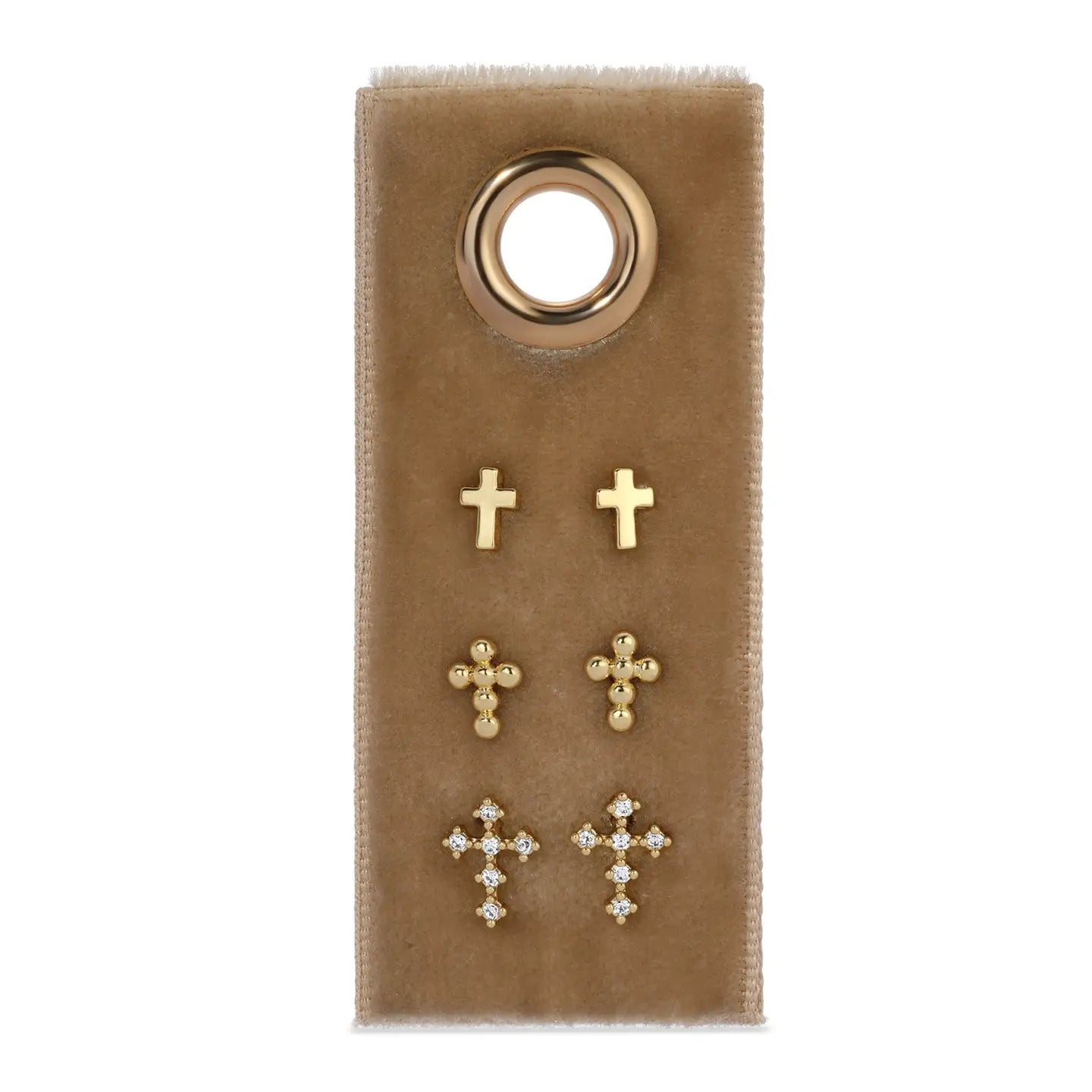 Stud Set of 3 on Velvet Tag